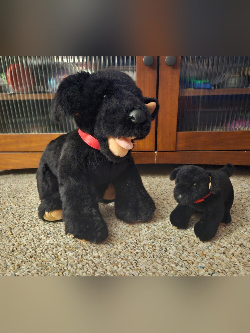 Build A Bear Kennel Pals Black Lab Dog And Puppy